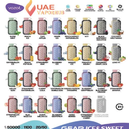 Vozol Gear Ice & Sweet 50K Puffs Disposable Vape – Cooler, Sweeter – Make It Yours!  