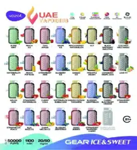Buy Vozol Gear 50000 Puffs Ice & Sweet 50 MG Disposable vape