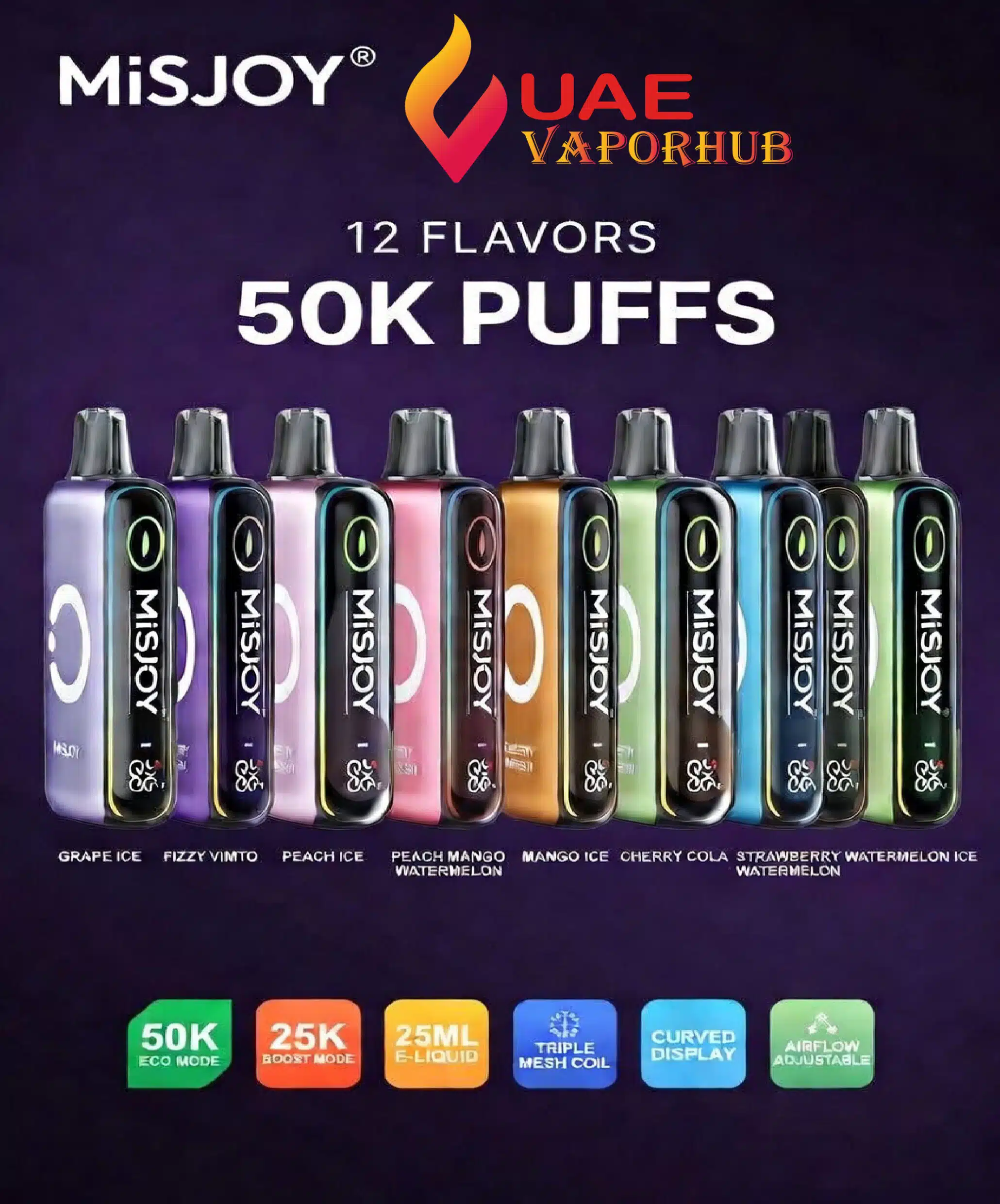 Misjoy 50k puffs MISJOY Beta 50000 Puffs 50mg Disposable Vape at UAE Vapor Hub