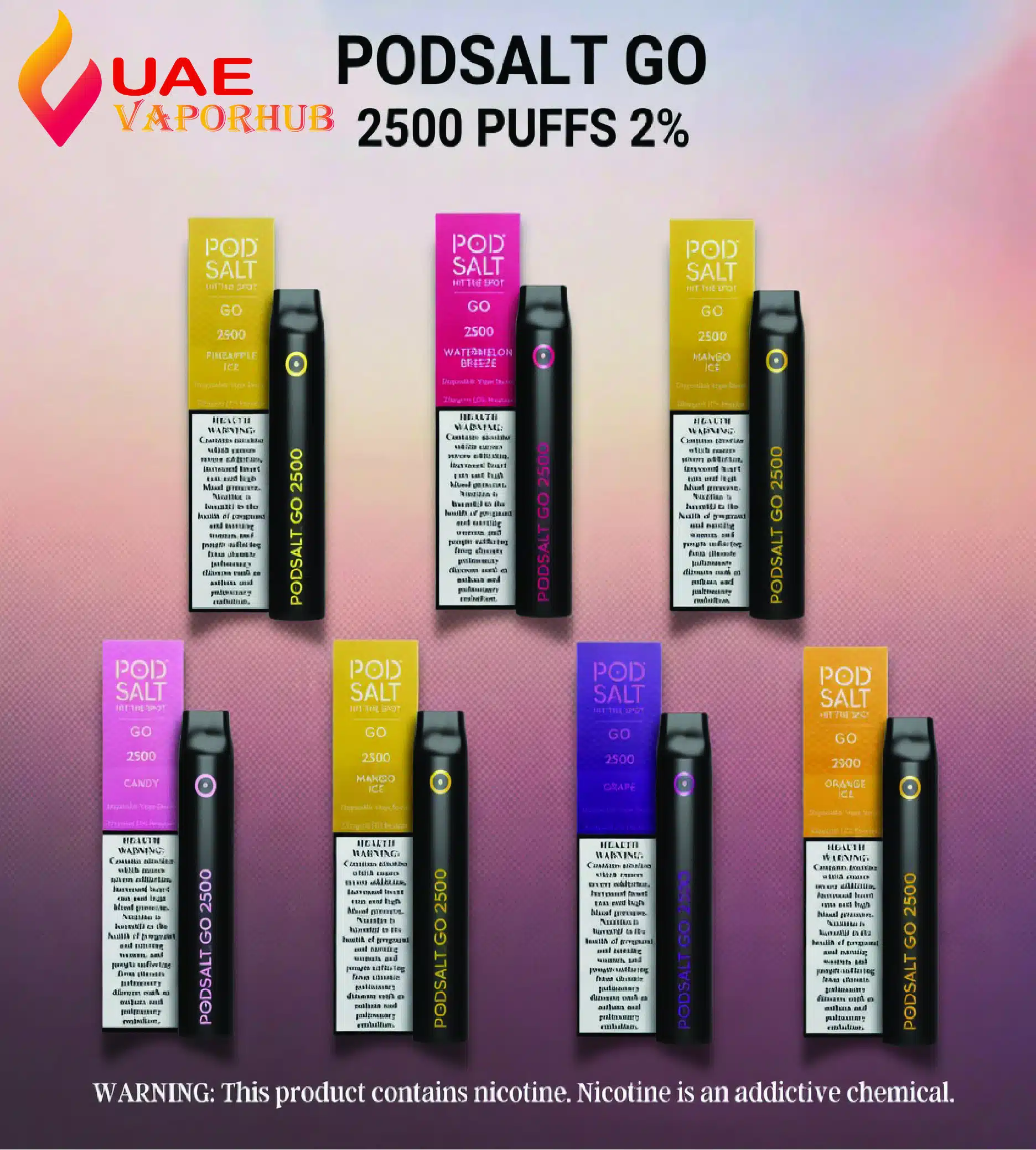 Pod salt go candy 2500 puffs Pod Salt Go Candy 2500 Puffs 2% Disposable Vape in UAE