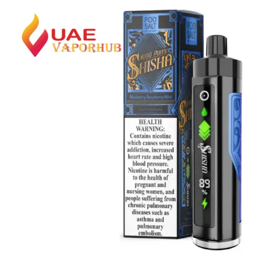 Pod Salt Shisha 8000 Puffs 3mg Disposable Vape Raspberry Mint