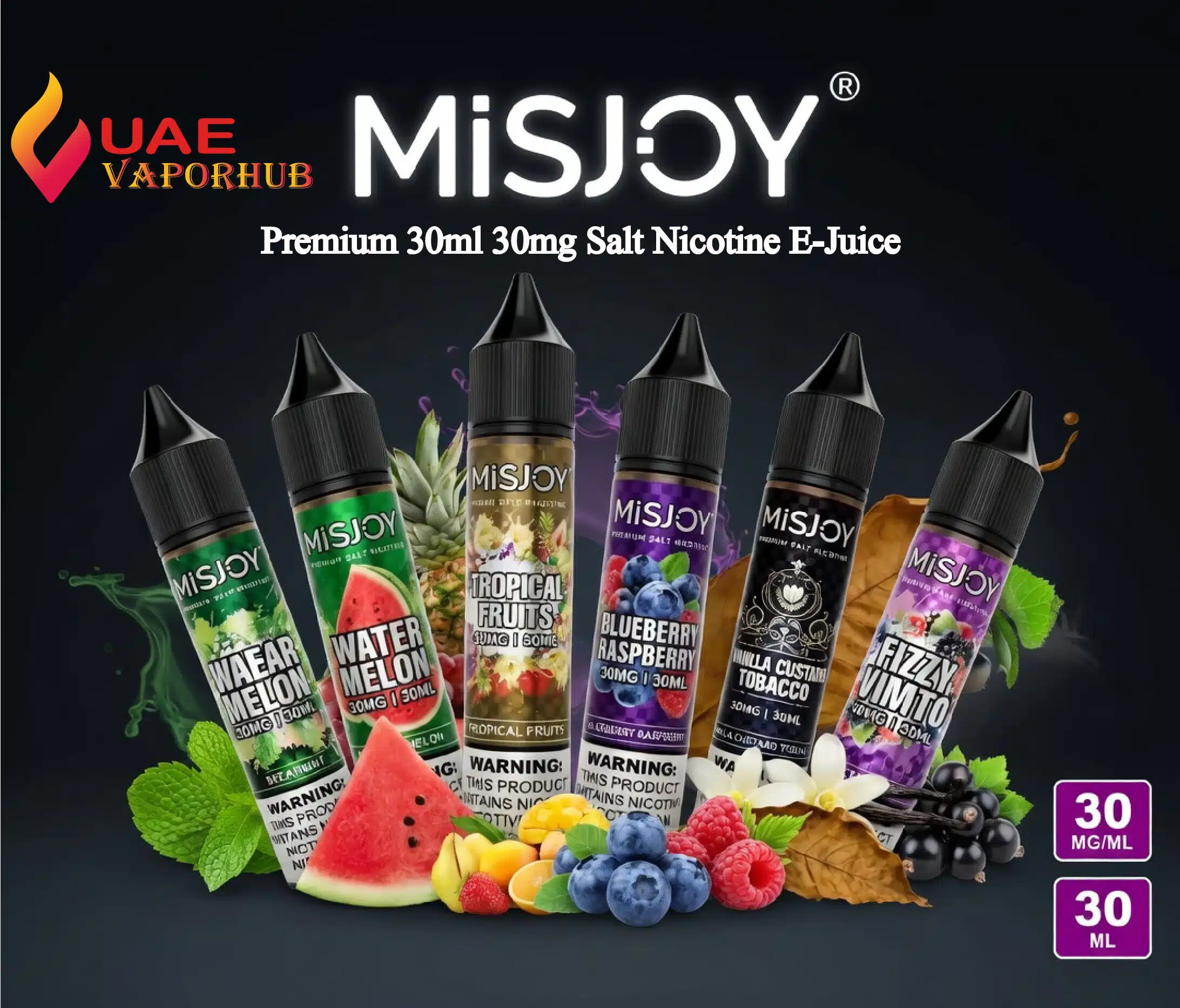 Premium Misjoy 30ml 30mg Salt Nicotine E-Juice Premium Misjoy 30ml 30mg Salt Nicotine vape juice at UAE Vapor Hub