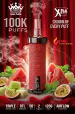 Sultan Xtra Shisha 100,000 Puffs 2mg Disposable Vape ENGLISH