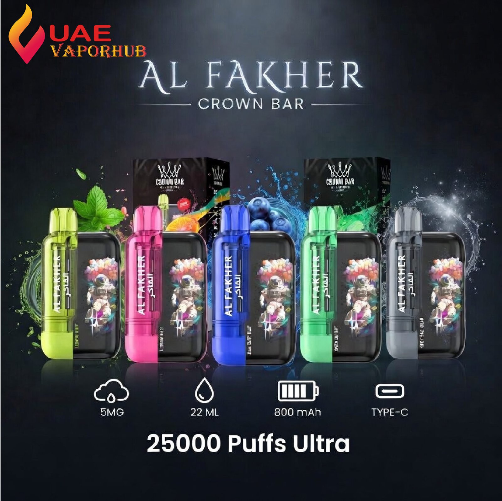 Al Fakher Crown Bar Ultra 25000 Puffs Disposable Vape | UAE Vapor Hub