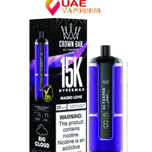 Al Fakher Crown Bar 15000 Puffs Magic Love Hypermax Disposable vape in UAE