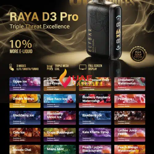Elf Bar Raya D3 Pro 30000 Puffs Disposable Vape at UAE Vapor Hub