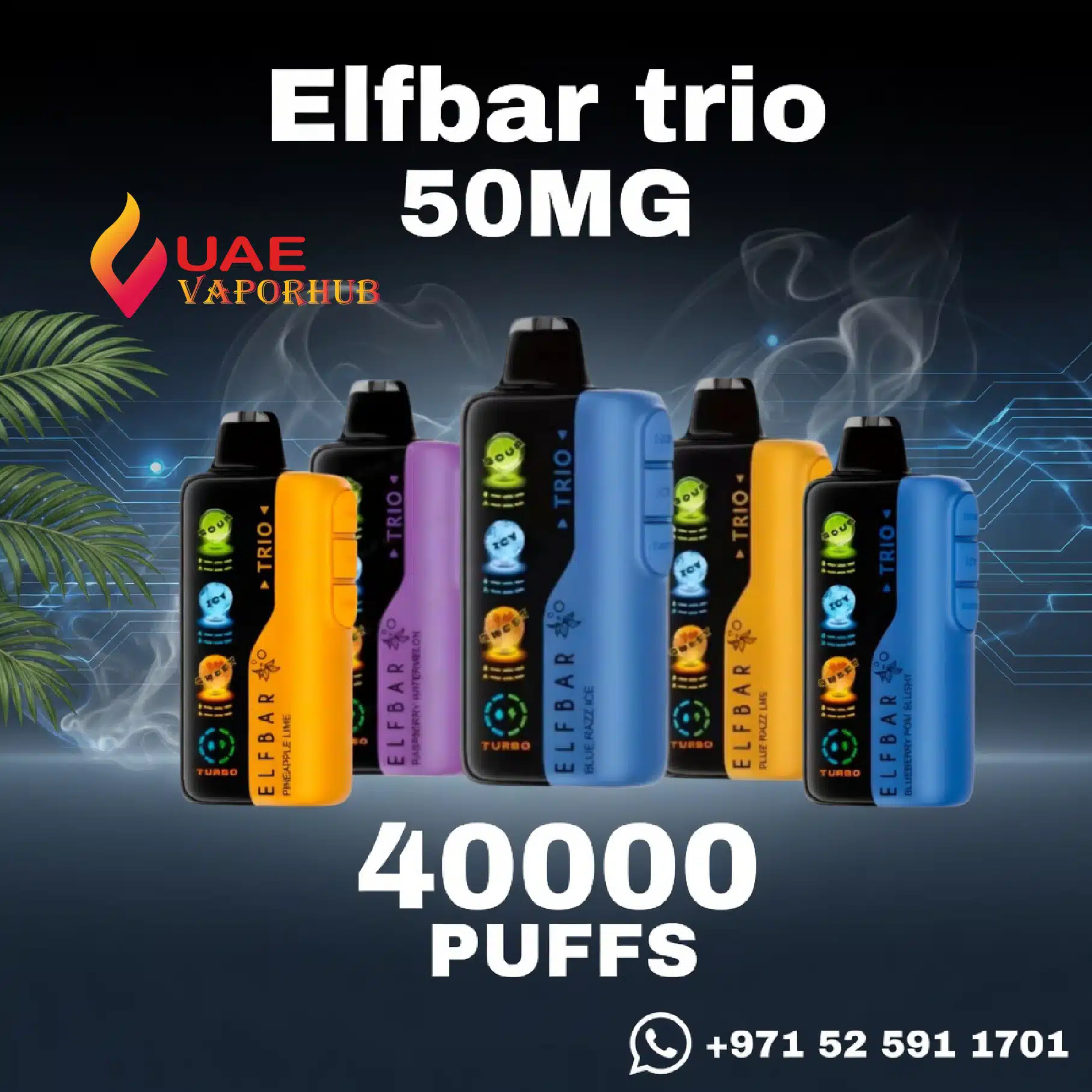 Buy Elfbar trio 40k Puffs Disposable vape in UAE Elf Bar Trio 40000 Puffs Disposable Vape at UAE Vapor Hub