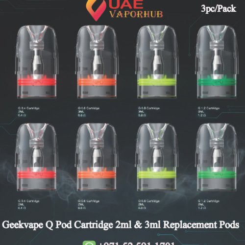 Geekvape Q Pod Cartridge 2ml & 3ml Replacement Pods at UAE Vapor Hub