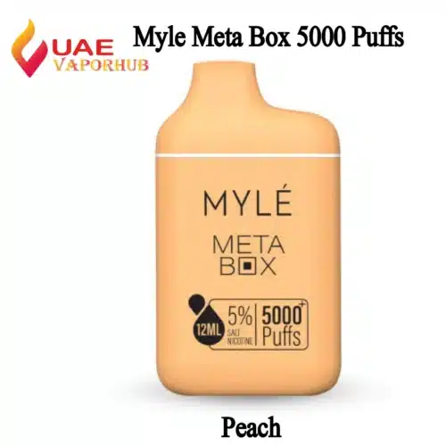 MYLE Meta Box 5000 Puffs peach flavor Disposable Vape in UAE