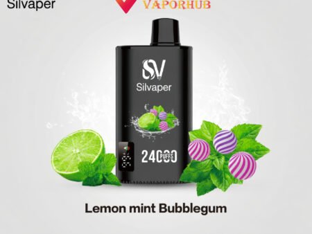 Silvaper 24000 Puffs 20mg nicotine Disposable Vape Lemon Mint Bubblegum at UAE Vapor Hub
