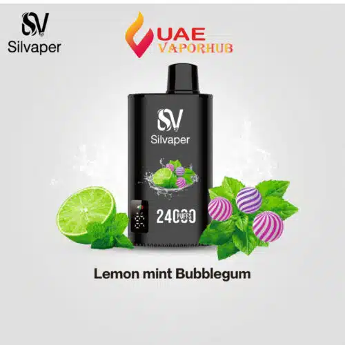 Silvaper 24000 Puffs 20mg nicotine Disposable Vape Lemon Mint Bubblegum at UAE Vapor Hub