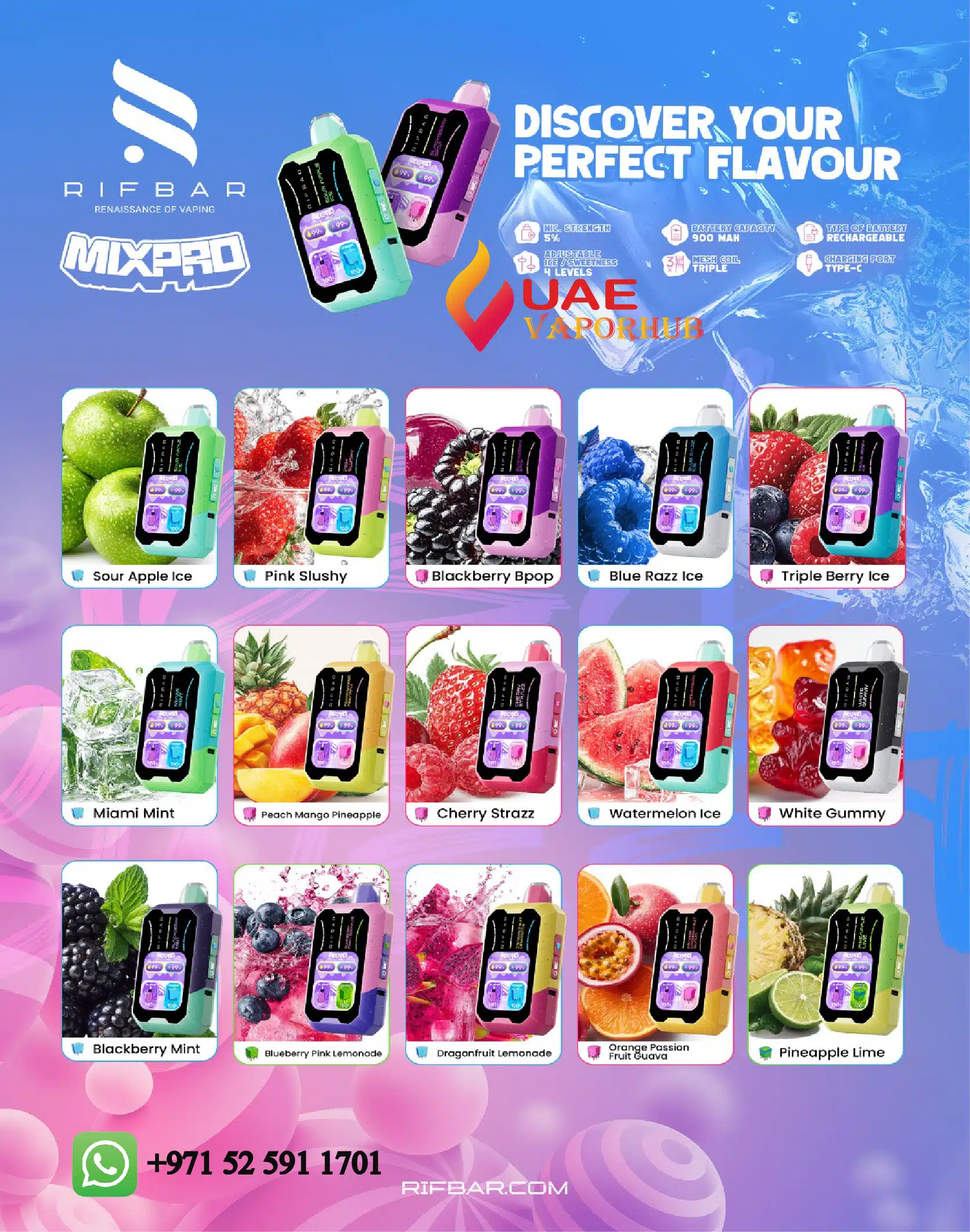 Buy RIFBAR Mix Pro 40000 Puffs Disposable Vape in UAE RIFBAR Mix Pro 40000 Puffs Disposable Vape at UAE Vapor Hub.