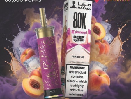 Mazaya Ehookah Deep Cloud 80000 Puffs Peach Ice Disposable Vape in UAE