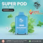 Buy Tugboat Super 16000 Puffs Disposable Vape Cool mint Flavor in dubai.