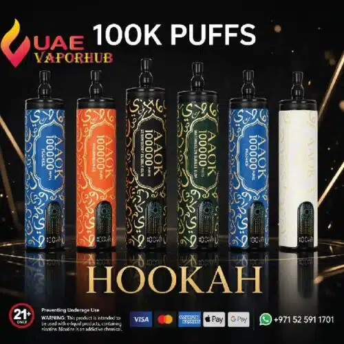 AAOK Hookah 100K Puffs DTL Disposable Vape at UAE Vapor Hub.
