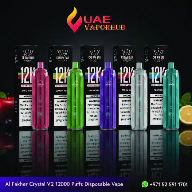 Buy Al-Fakher Crown Bar Crystal V2 12000 Puffs Disposable Device in UAE Al-Fakher Crown Bar Crystal V2 12000 Puffs at UAE Vapor Hub