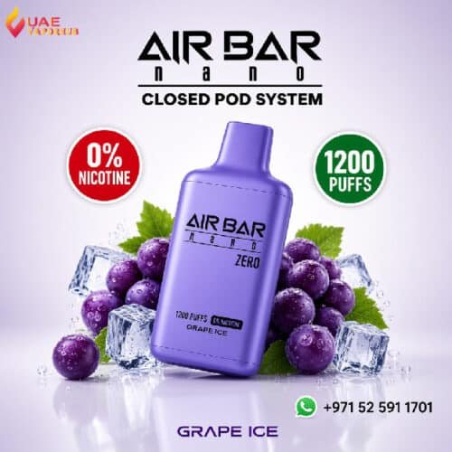Air Bar Nano Zero 1200 Puffs Disposable Vape Grape Ice Flavor