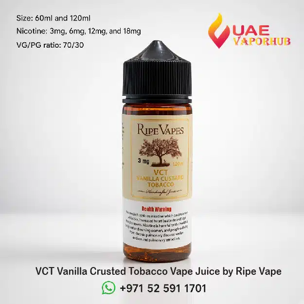 Buy Ripe Vapes VCT Vape Juice—Vanilla Custard Tobacco Flavor in UAE at best vape shop in UAE Ripe Vapes VCT Vape Juice—Vanilla Custard Tobacco Flavor at UAE Vapor Hub.